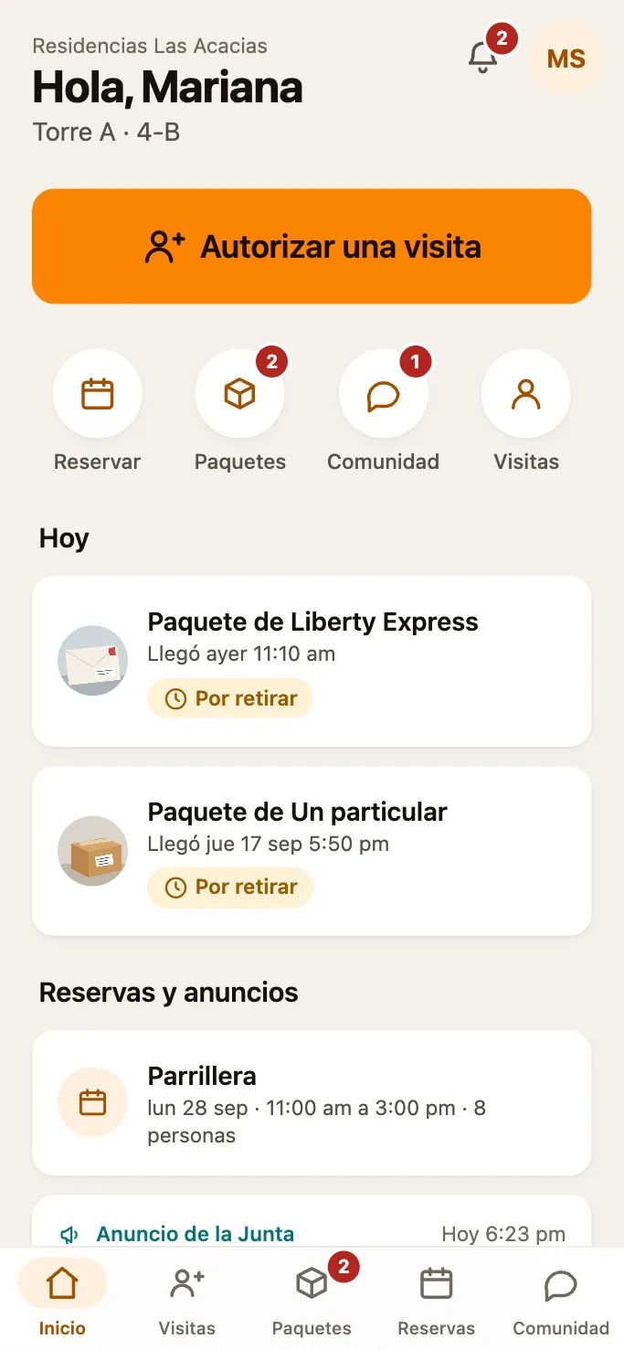 El inicio de Mariana: dos paquetes por retirar con su foto y su próxima reserva